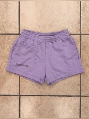 Pangaia Organic Cotton Sweat Shorts Womens Sz XS Light Purple Logo